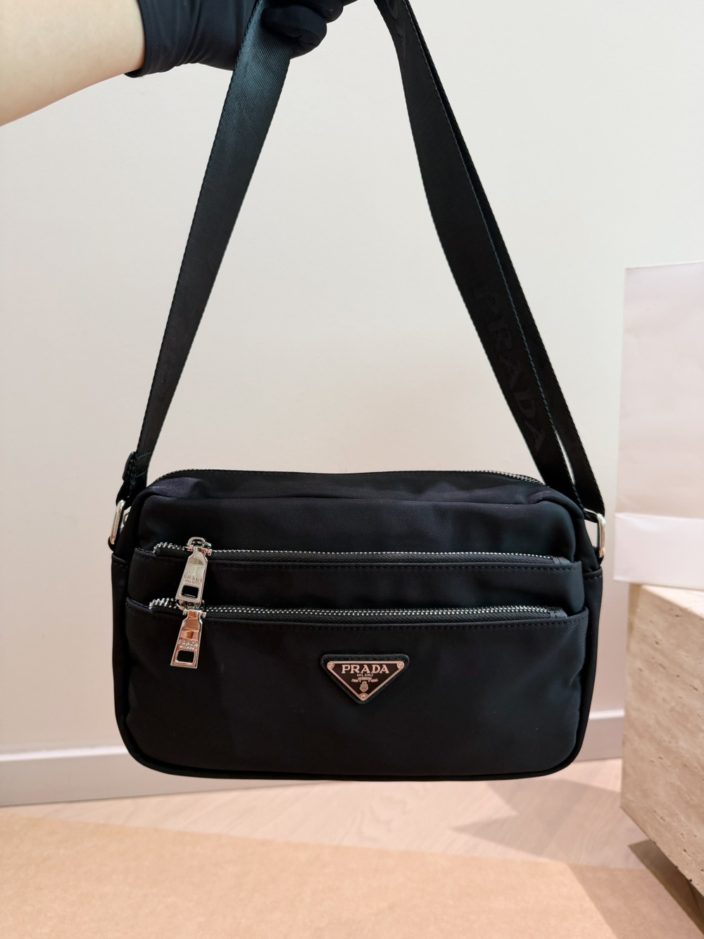 🌹Prada Nylon Multi-Zip Crossbody Camera Bag